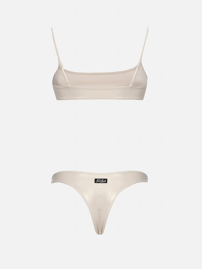 Mc2 Saint Barth Bikini Da Donna A Bralette Lamina Oro Sadie Naomi