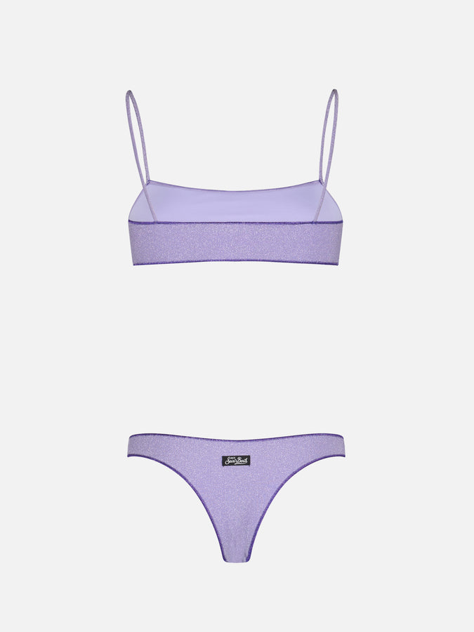 Mc2 Saint Barth Bikini Da Donna A Bralette Lilla Lurex Sadie Naomi