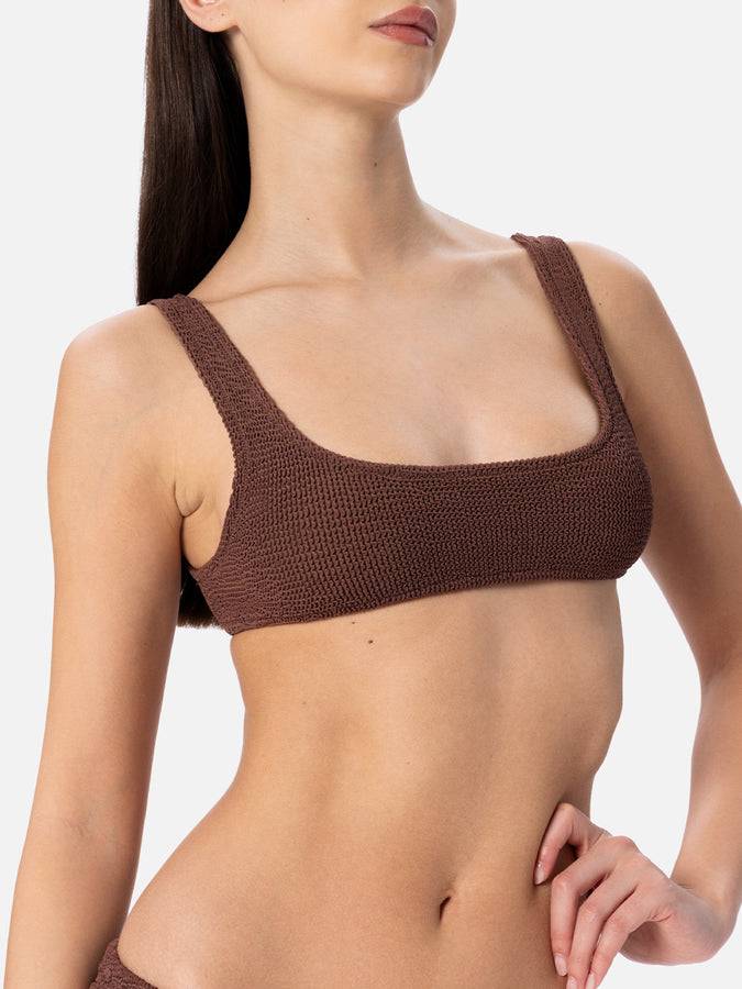 Mc2 Saint Barth Bikini Da Donna A Bralette Marrone Crinkle Naima Elise