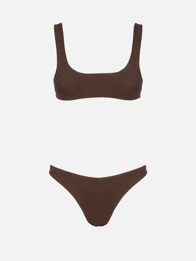Mc2 Saint Barth Bikini Da Donna A Bralette Marrone Crinkle Naima Elise
