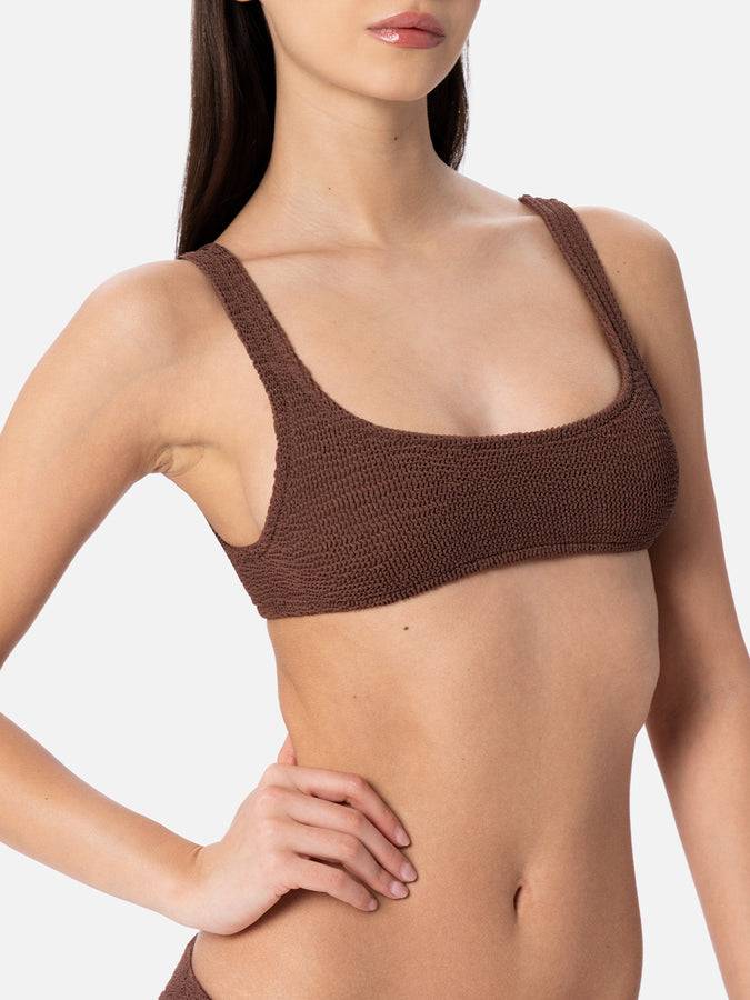 Mc2 Saint Barth Bikini Da Donna A Bralette Marrone Crinkle Naima Elise