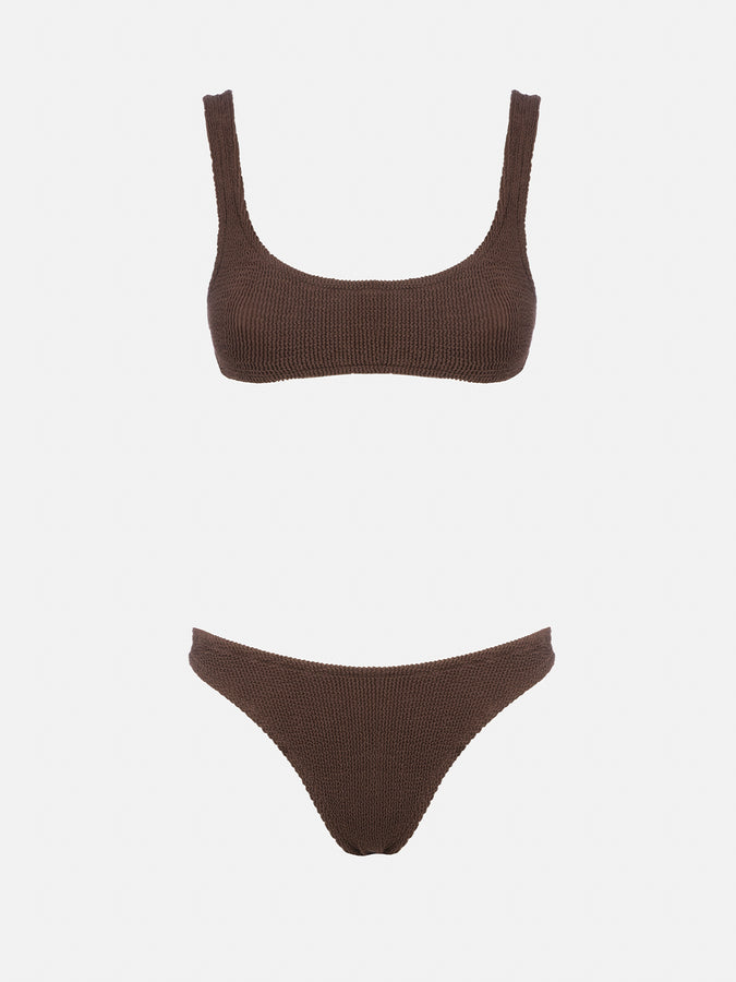 Mc2 Saint Barth Bikini Da Donna A Bralette Marrone Crinkle Naima Elise