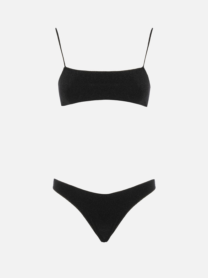 Mc2 Saint Barth Bikini Da Donna A Bralette Nero In Lurex Sadie Naomi