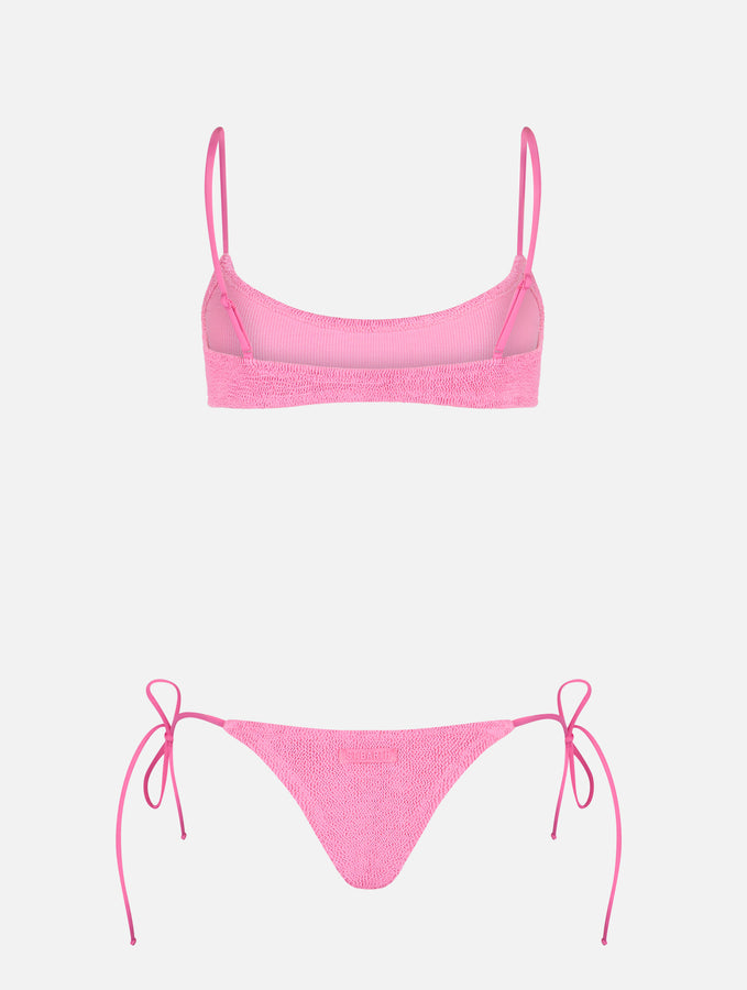 Mc2 Saint Barth Bikini Da Donna A Bralette Rosa Crinkle Judy Norah