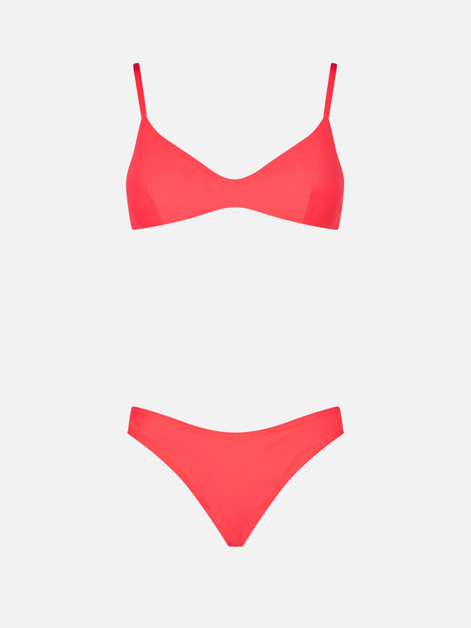 Mc2 Saint Barth Bikini Da Donna A Bralette Rosso Fluo