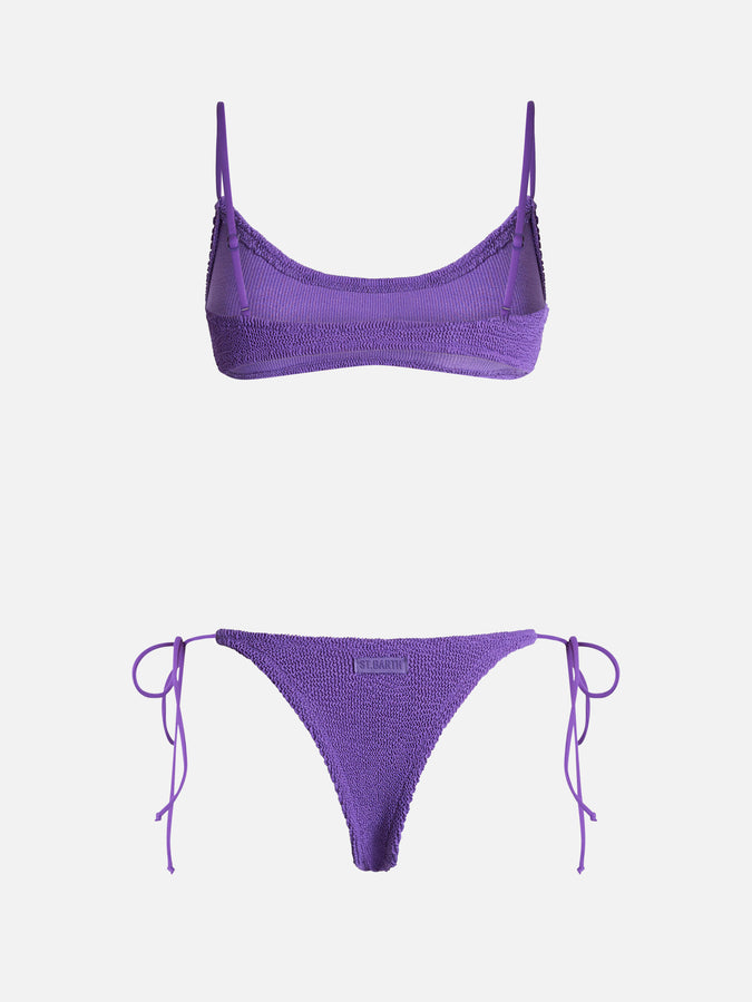 Mc2 Saint Barth Bikini Da Donna A Bralette Viola Crinkle Judy Norah