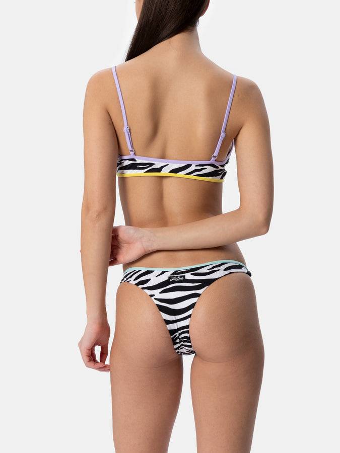 Mc2 Saint Barth Bikini Da Donna A Bralette Zebrato Judy Naomi Con Bordino