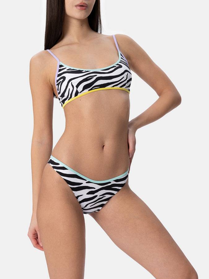 Mc2 Saint Barth Bikini da donna a bralette zebrato Judy Naomi con bordino
