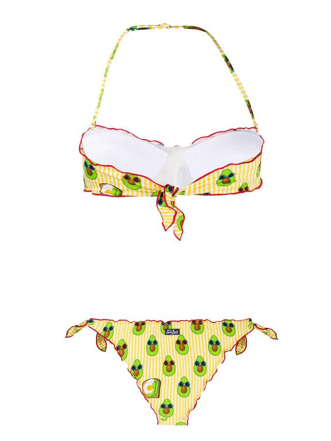 Mc2 Saint Barth Bikini Da Donna A Fascia Con Stampa Avocado