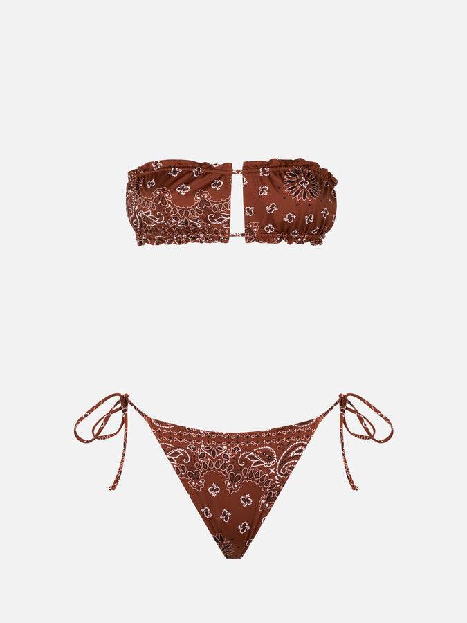 Mc2 Saint Barth Bikini Da Donna A Fascia Con Stampa Bandana