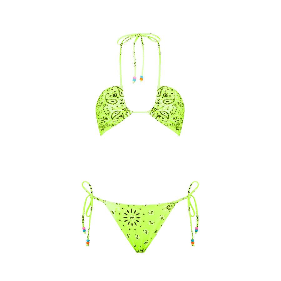 Mc2 Saint Barth Bikini Da Donna A Fascia Con Stampa Bandana E Charms