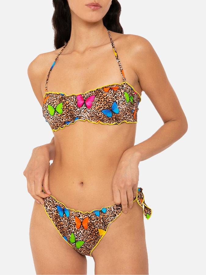 Mc2 Saint Barth Bikini Da Donna A Fascia Con Stampa Farfalle