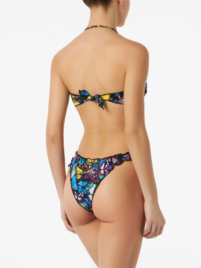 Mc2 Saint Barth Bikini Da Donna A Fascia Con Stampa Farfalle