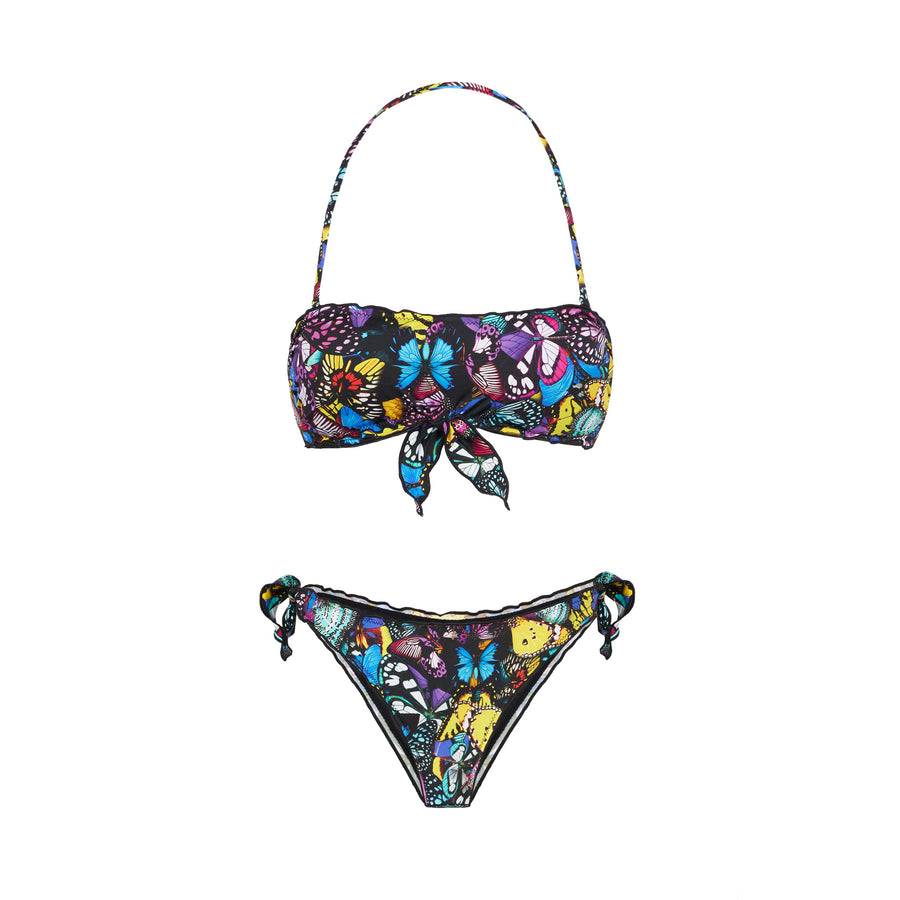 Mc2 Saint Barth Bikini Da Donna A Fascia Con Stampa Farfalle