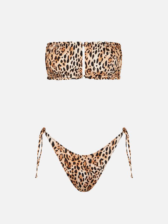 Mc2 Saint Barth Bikini Da Donna A Fascia Con Stampa Leopardata