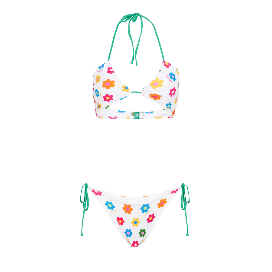 Mc2 Saint Barth Bikini Da Donna A Fascia Con Stampa Margherite