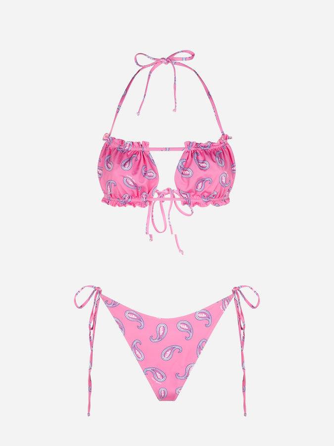 Mc2 Saint Barth Bikini Da Donna A Fascia Con Stampa Paisley