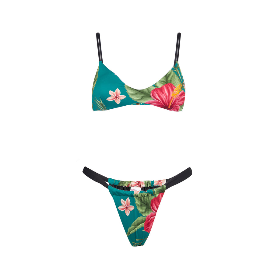 Mc2 Saint Barth Bikini Da Donna A Fascia Con Stampa Tropicale