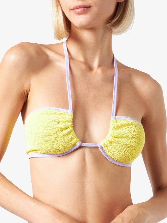 Mc2 Saint Barth Bikini Da Donna A Fascia Giallo Crinkle | MELISSA SATTA EDIZIONE SPECIALE