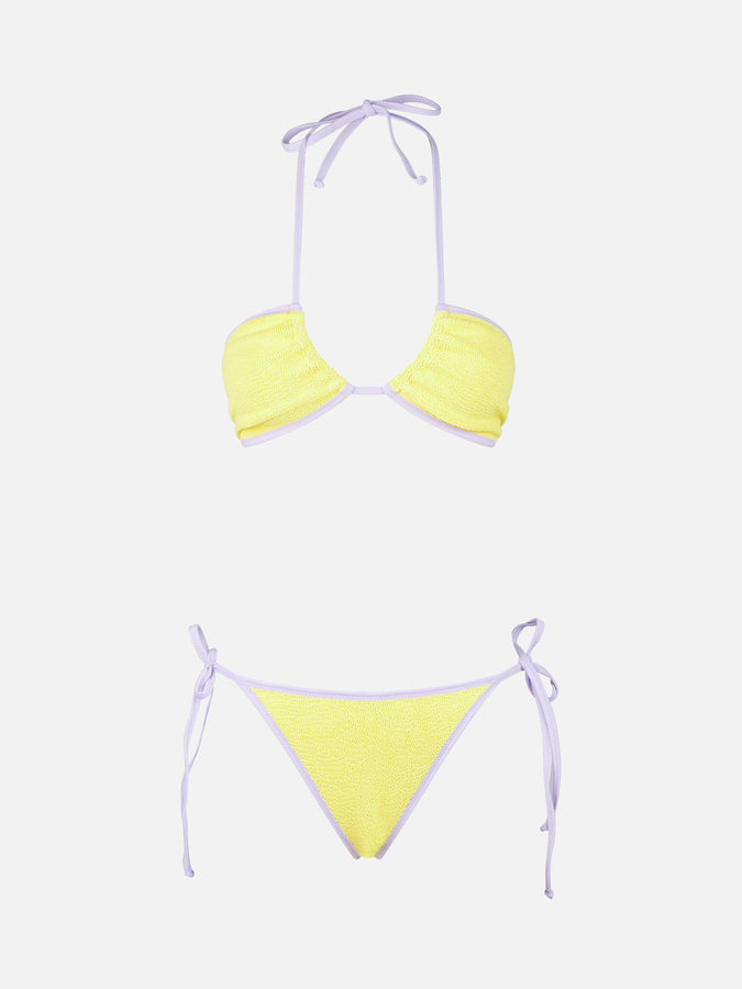 Mc2 Saint Barth Bikini Da Donna A Fascia Giallo Crinkle | MELISSA SATTA EDIZIONE SPECIALE