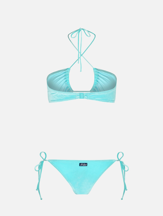 Mc2 Saint Barth Bikini Da Donna A Fascia In Ciniglia Verde Acqua