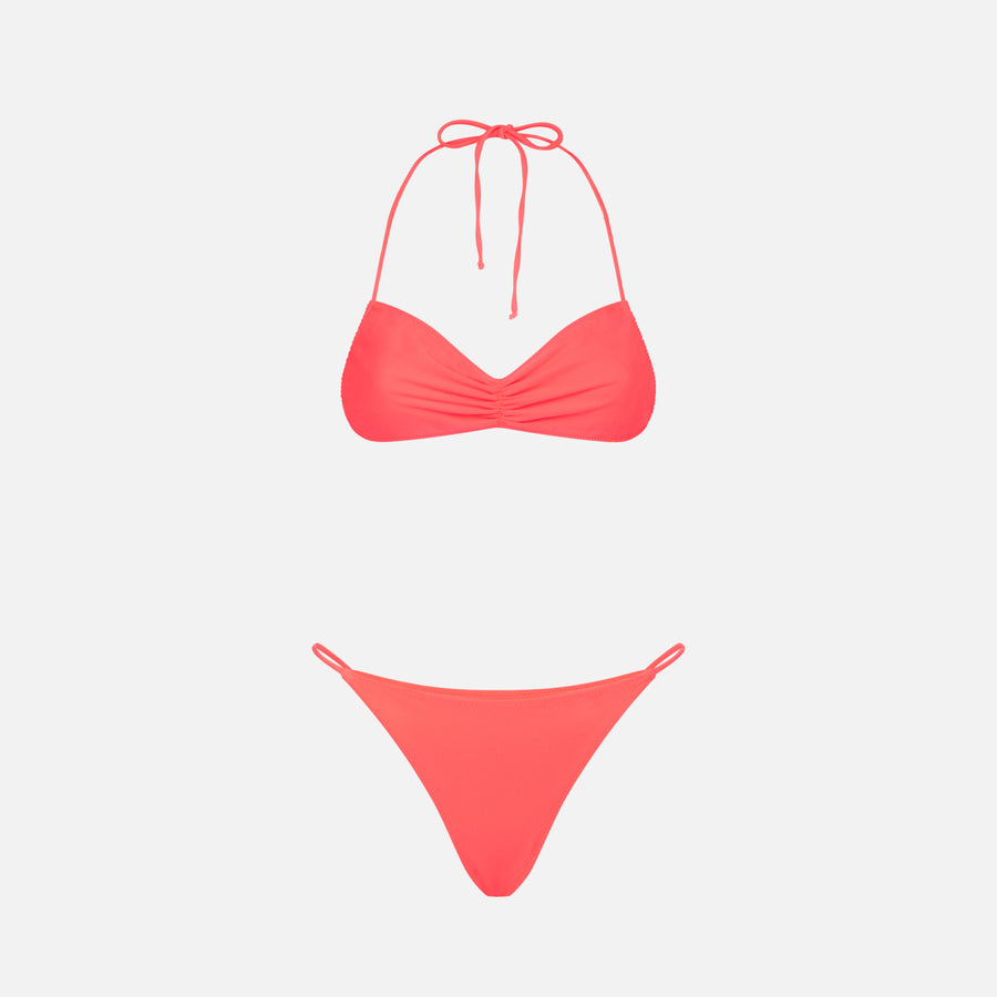 Mc2 Saint Barth Bikini Da Donna A Fascia Rosso Fluo