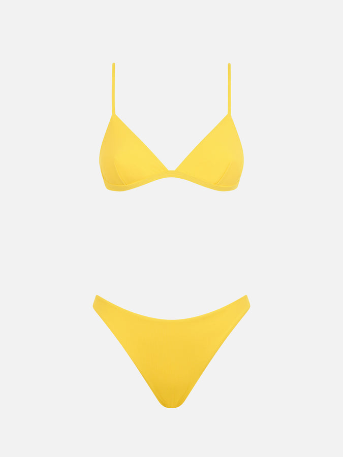 Mc2 Saint Barth Bikini Da Donna A Triangolo A Costine Giallo