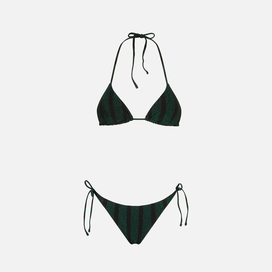 Mc2 Saint Barth Bikini Da Donna A Triangolo A Righe Lurex