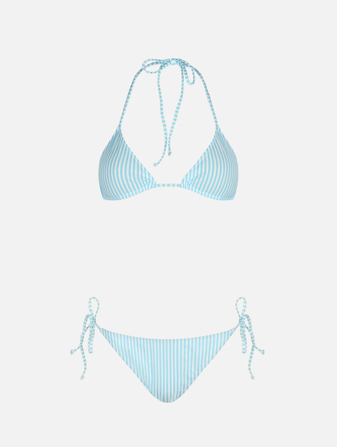 Mc2 Saint Barth Bikini Da Donna A Triangolo A Righe Seersucker Leah Virgo