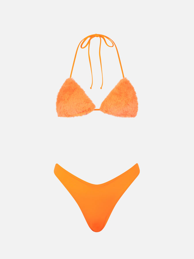 Mc2 Saint Barth Bikini Da Donna A Triangolo Arancio Fluo