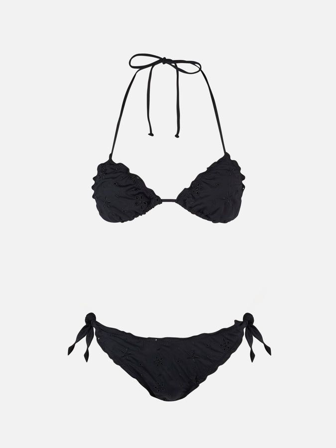 Mc2 Saint Barth Bikini Da Donna A Triangolo Classico Sangallo Nero Sagittarius Moon