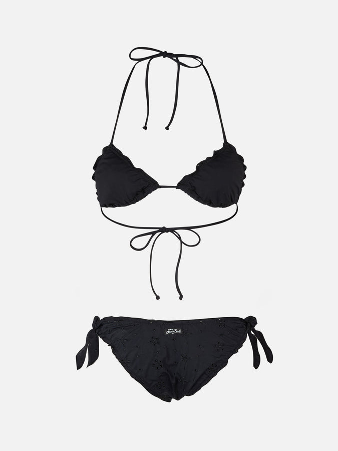 Mc2 Saint Barth Bikini Da Donna A Triangolo Classico Sangallo Nero Sagittarius Moon