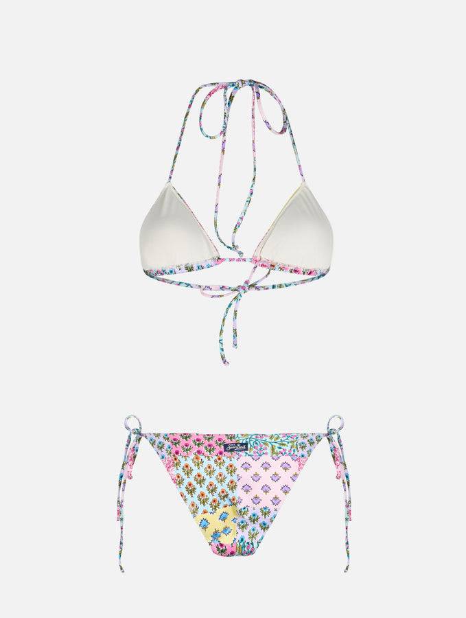 Mc2 Saint Barth Bikini Da Donna A Triangolo Con Patch Floreali Radicali Leah Virgo
