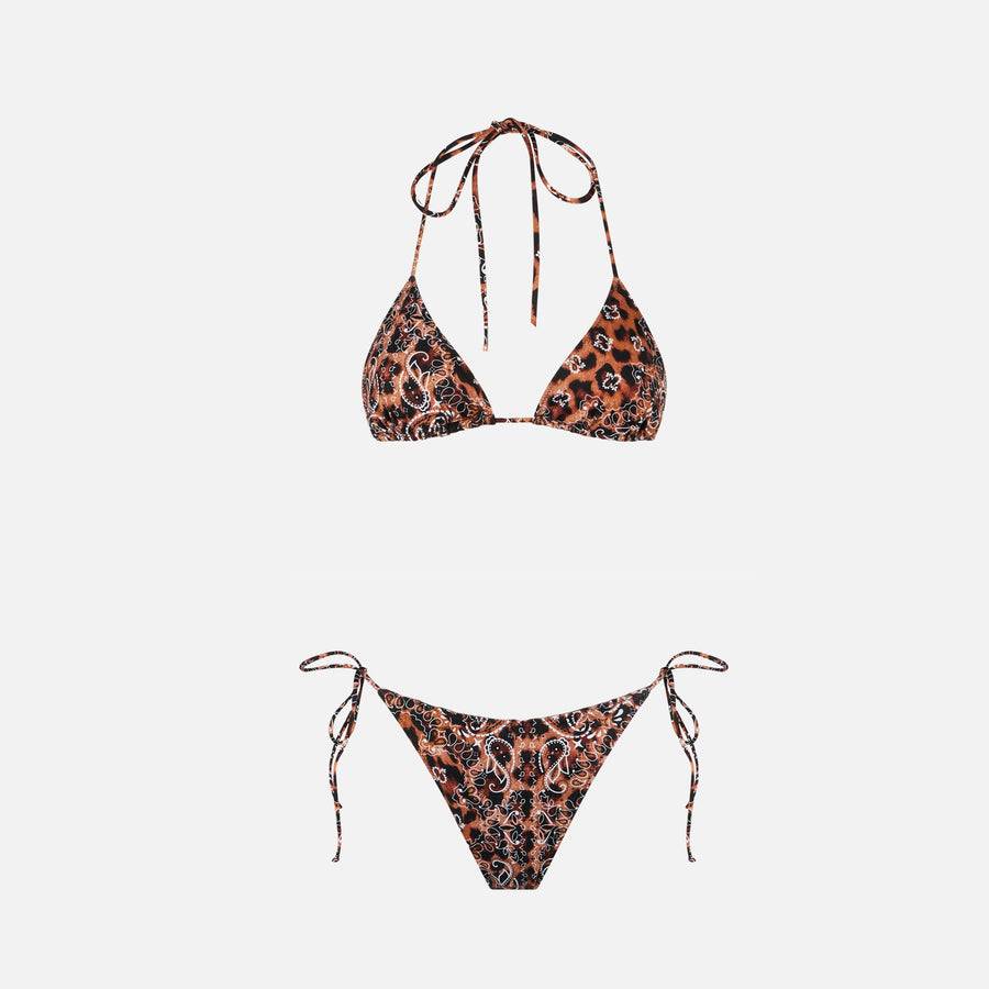 Mc2 Saint Barth Bikini Da Donna A Triangolo Con Stampa Bandana Leo