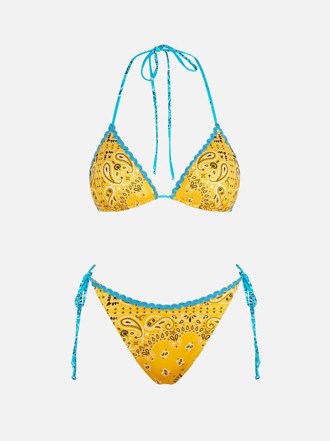 Mc2 Saint Barth Bikini Da Donna A Triangolo Con Stampa Bandana