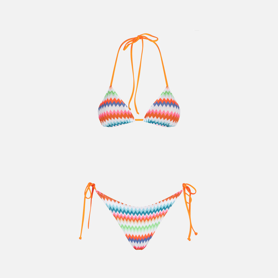 Mc2 Saint Barth Bikini Da Donna A Triangolo Con Stampa Fantasia Chevron