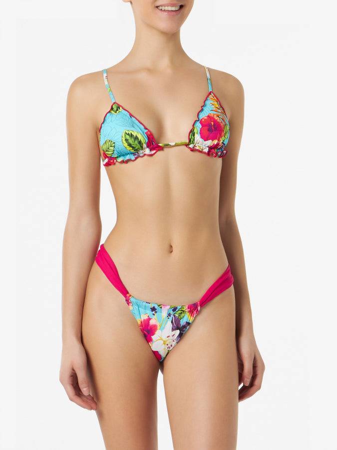 Mc2 Saint Barth Bikini da donna a triangolo con stampa Ibiscus