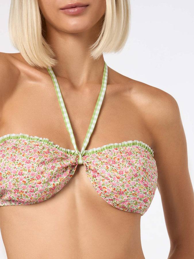 Mc2 Saint Barth Bikini Da Donna A Triangolo Con Stampa Liberty | Realizzato Con Tessuto Liberty