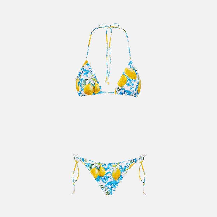 Mc2 Saint Barth Bikini Da Donna A Triangolo Con Stampa Maioliche