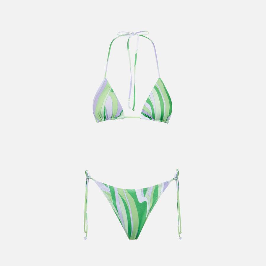 Mc2 Saint Barth Bikini Da Donna A Triangolo Con Stampa Shape Wave