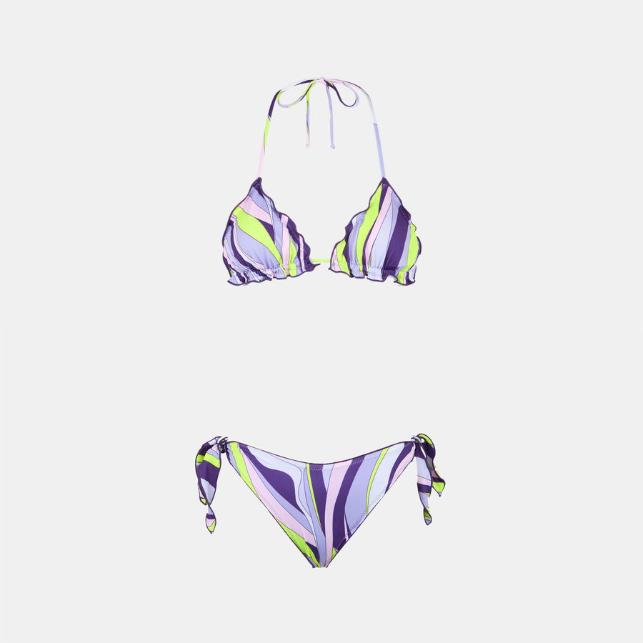 Mc2 Saint Barth Bikini Da Donna A Triangolo Con Stampa Shape Wave