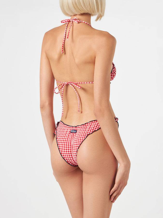 Mc2 Saint Barth Bikini Da Donna A Triangolo Con Stampa Vichy
