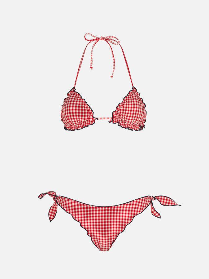 Mc2 Saint Barth Bikini Da Donna A Triangolo Con Stampa Vichy