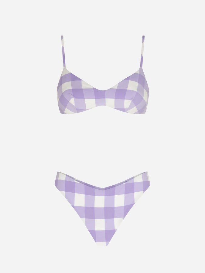 Mc2 Saint Barth Bikini Da Donna A Triangolo Con Stampa Vichy