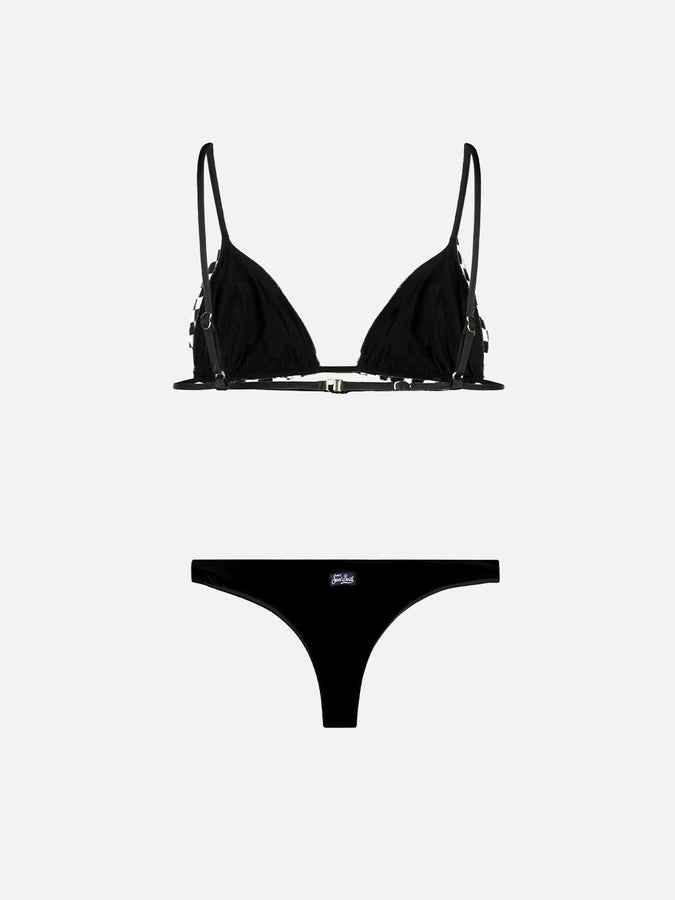 Mc2 Saint Barth Bikini Da Donna A Triangolo Con Stampa Vichy