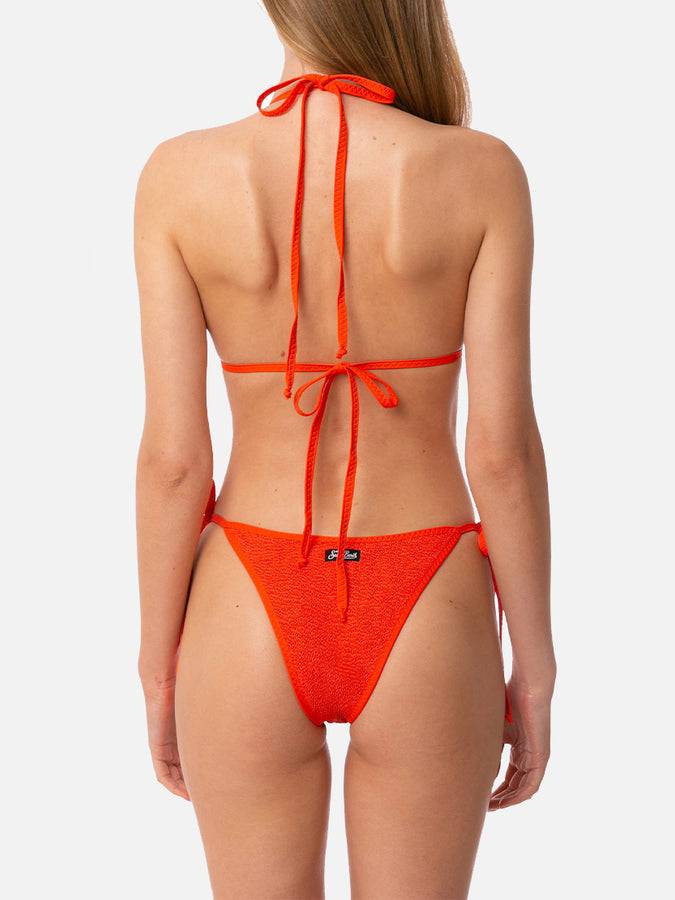 Mc2 Saint Barth Bikini Da Donna A Triangolo Crinkle Arancione