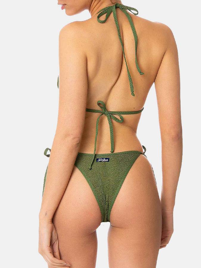 Mc2 Saint Barth Bikini Da Donna A Triangolo Crinkle Verde Bosco