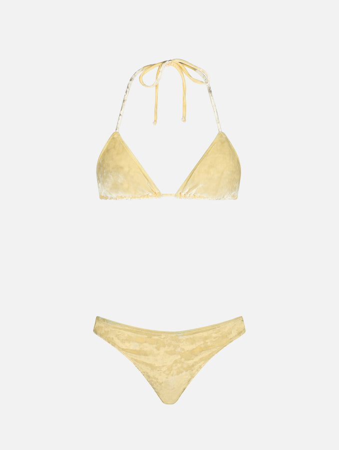 Mc2 Saint Barth Bikini Da Donna A Triangolo In Ciniglia Giallo Leah Naomi