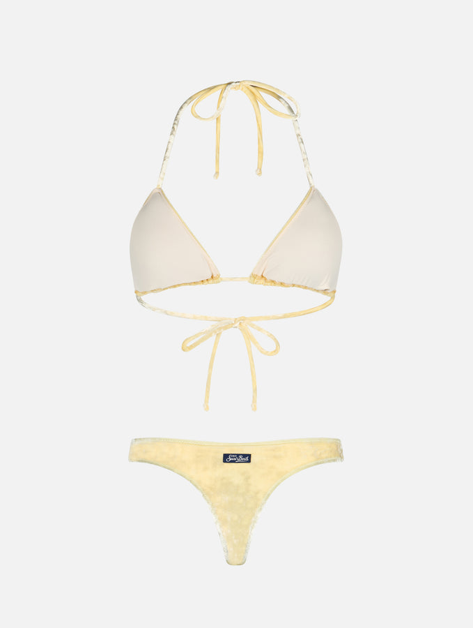 Mc2 Saint Barth Bikini Da Donna A Triangolo In Ciniglia Giallo Leah Naomi