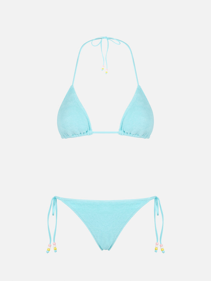 Mc2 Saint Barth Bikini Da Donna A Triangolo In Spugna Verde Acqua